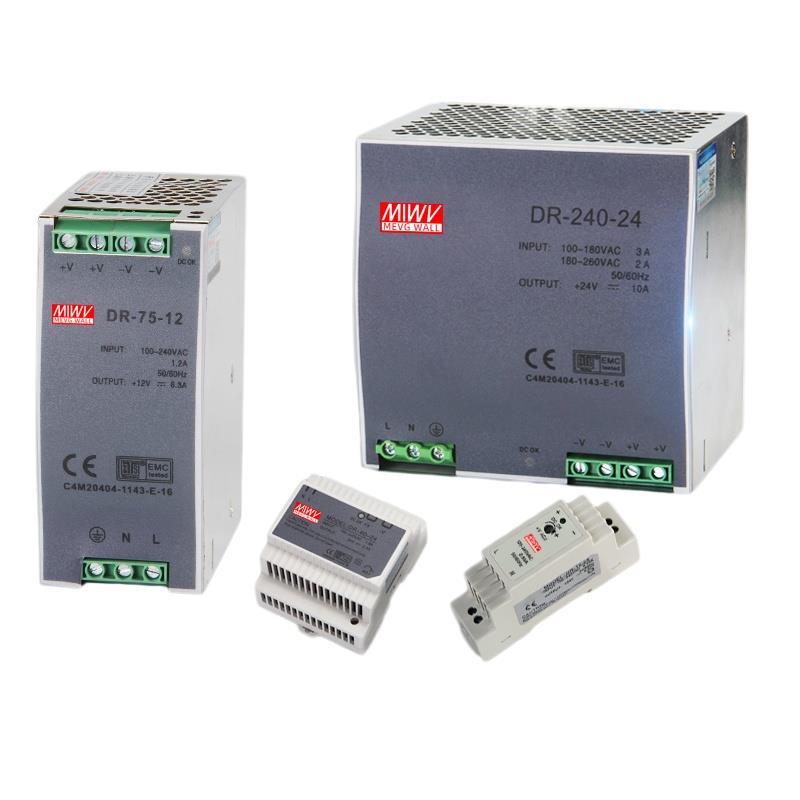 明伟开关电源DR-60/15导轨式120W变压器220V转24V5A直流稳压器12V
