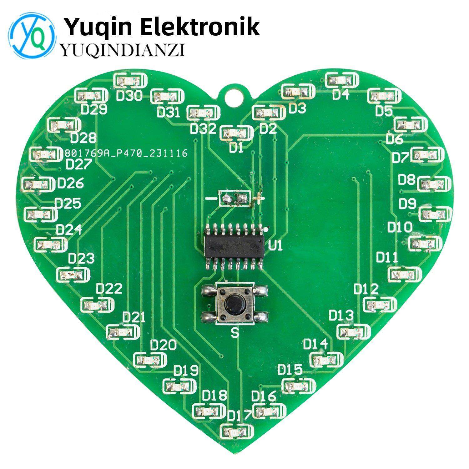 32LED心形闪烁灯套件贴片元件焊接练习电路板单片机电子制作DIY,3C数码配件,USB多功能数码宝,淘宝优惠券,粉丝福利购,淘宝优惠卷