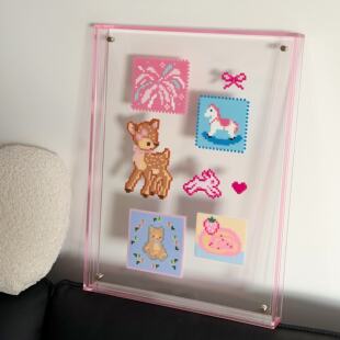 拼豆成品收纳展示板相框高级感diy桌面摆件 get拼豆收纳新方式