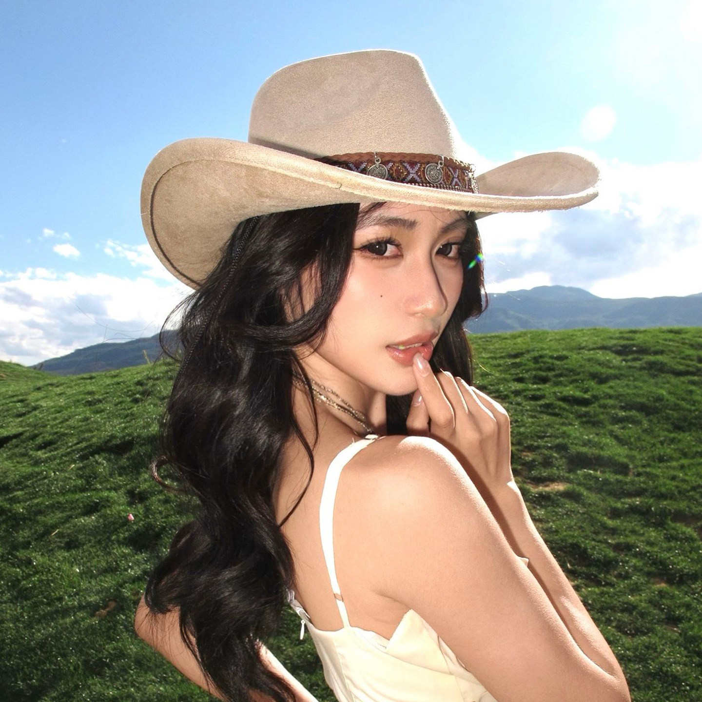 美式复古西部牛仔帽女夏季大帽檐民族风爵士帽遮阳防晒登山帽子男