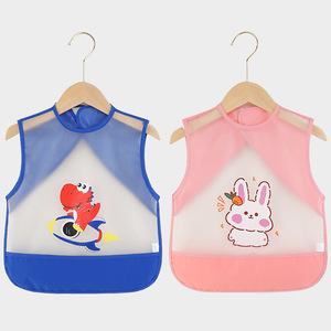 宝宝罩衣吃饭围兜夏季透明儿童围裙小孩反穿衣防水防脏婴幼儿饭兜