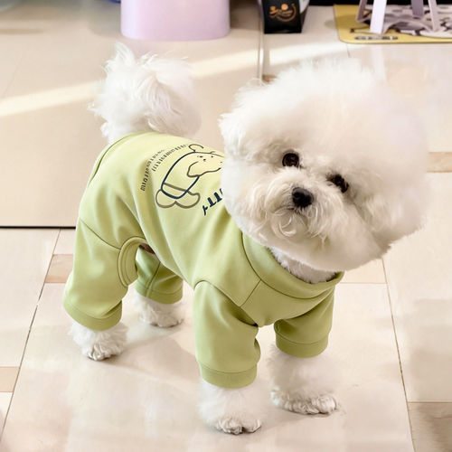 狗狗衣服小型犬比熊春秋季四脚衣高领防掉毛防静电秋衣宠物服饰