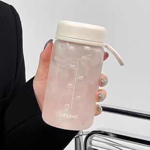 ins高颜值塑料杯耐高温防摔便携水杯学生简约清新杯子带茶漏水杯