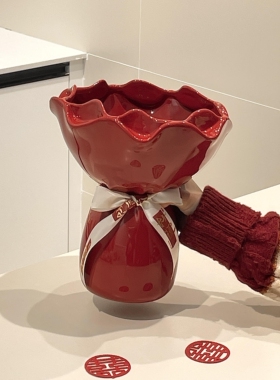 新家的100个快递花瓶摆件客厅插花瓶摆件轻奢高级感花束新婚礼物