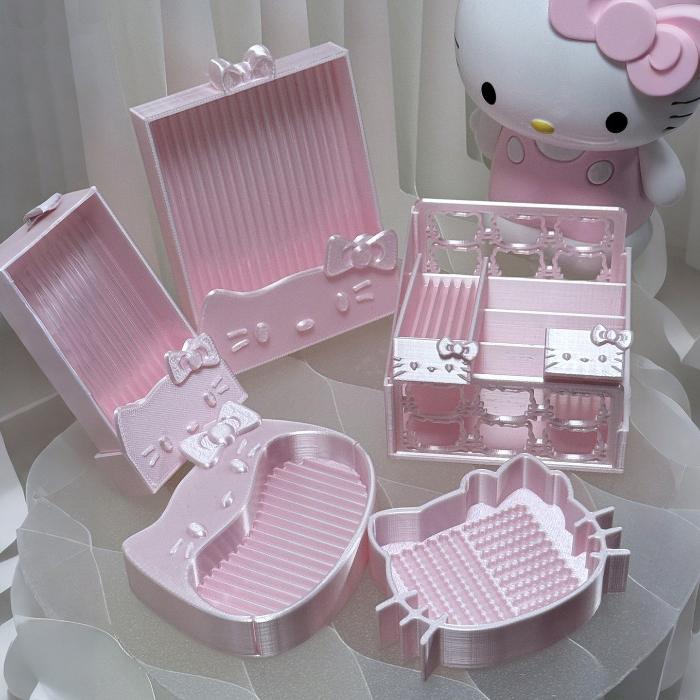 哈喽猫咪拼豆工具套装多功能学生diy不卡豆丝滑豆收纳盒豆铲豆盘