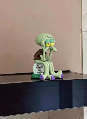 章鱼哥桌面摆件办公室装饰品工位稳定情绪神器可爱卡通创意小摆件