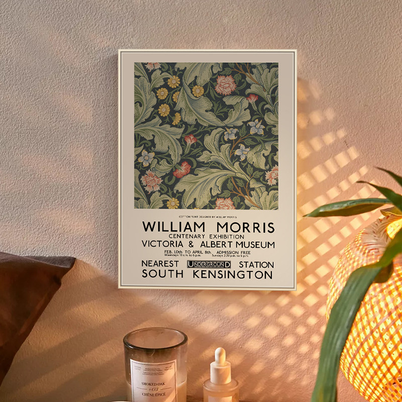 williammorris威廉莫里斯复古客厅装饰画ins简约植物印花卧室挂画