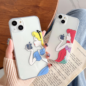 创意卡通美人16公主适用iphone15promax苹果14新款 16硅胶保护套7 12全包防摔11 6s保护套女 手机壳透明软13