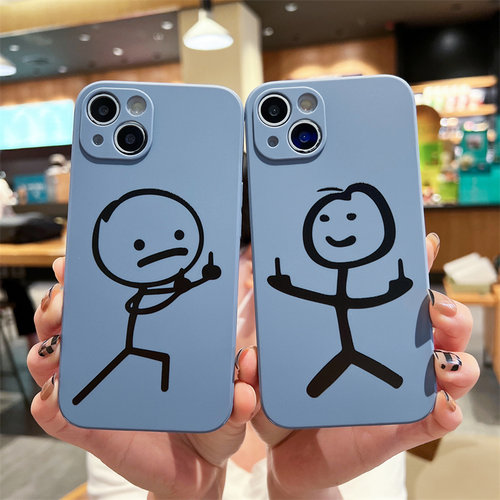 苹果iPhone硅胶卡通简笔画火柴人