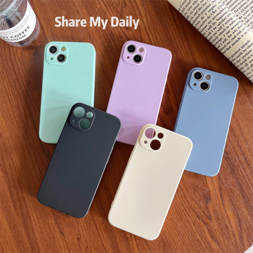 苹果iPhone硅胶简约纯色全包软壳