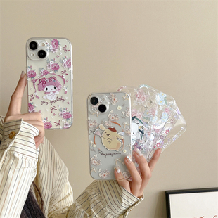 卡通三丽鸥凯蒂猫帕恰狗库洛米适用iphone15promax苹果14手机壳透明13玉桂狗12美乐蒂女11 16防摔套8plus软76