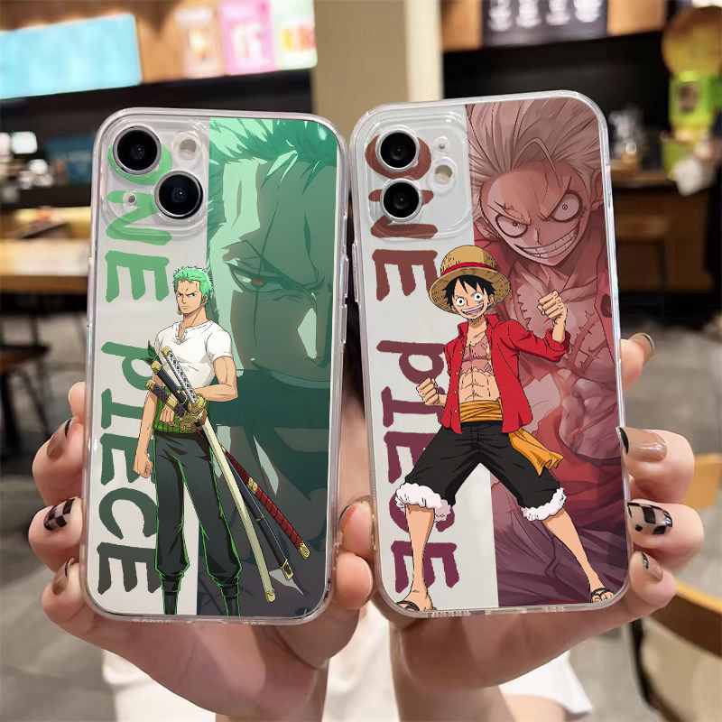 卡通海贼王路飞索隆适用iphone17promax苹果16手机壳15pro透明情侣男14/13防摔软12mini保护套7/8plus高级感