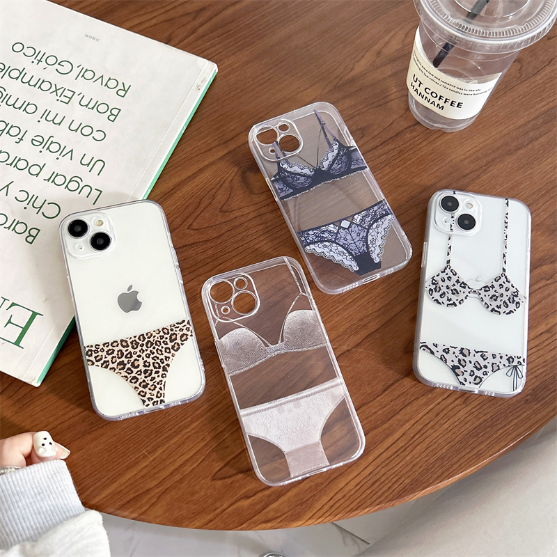 个性创意比基尼苹果15手机壳适用iphone14promax透明硅胶软13/12全包硅胶11/16可爱趣味8plus/76s防摔保护套x