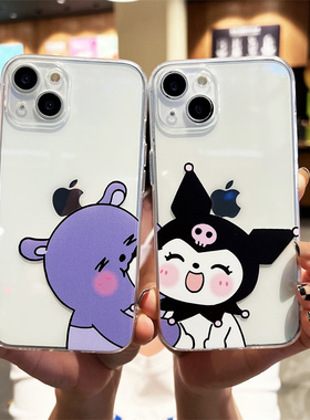 苹果13pro手机壳新款iPhone12mini库洛米16max卡通适用巴库14promax暗黑系8plus7情侣15秀恩爱6s透明x硅胶软4
