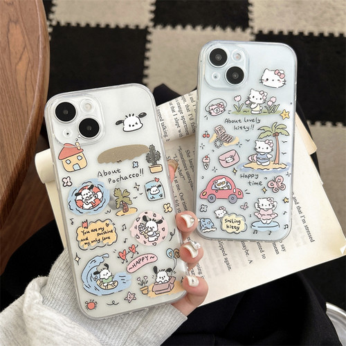 苹果iphone硅胶卡通全包透明软壳