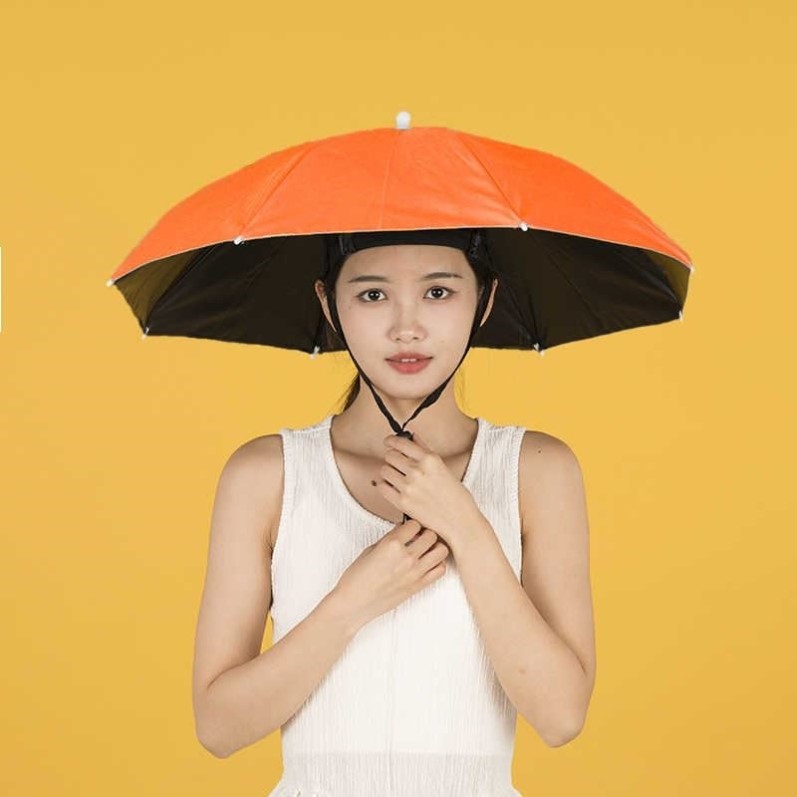 小号伞帽头戴雨伞帽子钓鱼伞遮阳伞户外采茶环卫防晒斗笠伞儿童伞