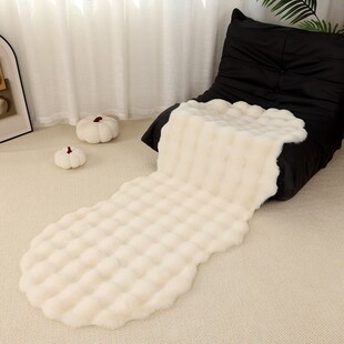轻奢ins毛绒椅子垫毛毛虫沙发坐垫盖布靠背一体加厚保暖飘窗毯子