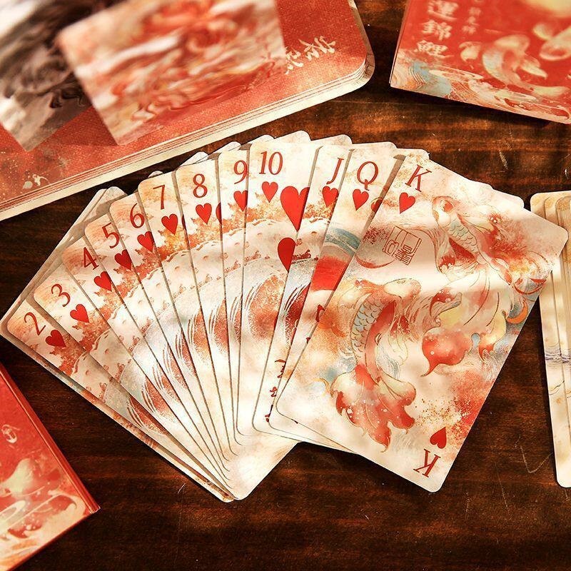 扑克牌锦鲤国风高颜值掼蛋专用古风中国风好运高端用游戏娱乐收藏图片