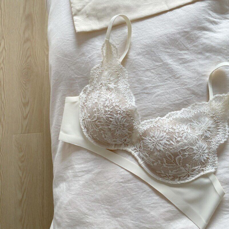小胸天菜蕾丝内衣bra~ 法式性感纯欲甜美蕾丝聚拢无钢圈文胸胸罩