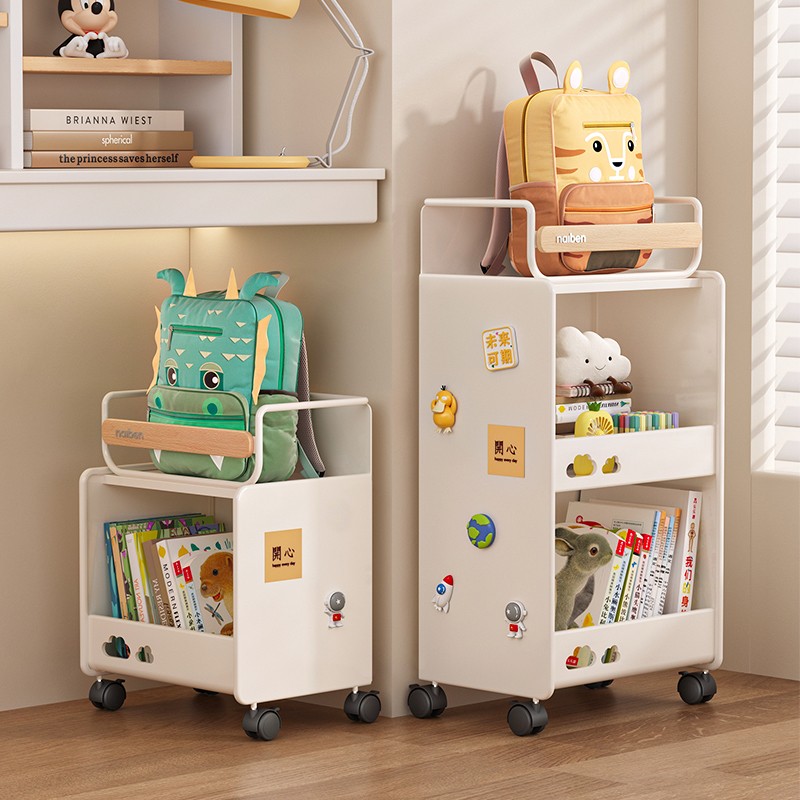 耐优奔书包置物架移动小推车桌下零食书本厨房学习儿童收纳柜家用