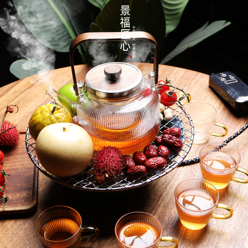 景福匠心网红围炉煮茶家用室内玻璃煮茶壶插电炉整套电陶炉煮茶器,餐饮具,煮茶炉,淘宝优惠券,粉丝福利购,淘宝优惠卷