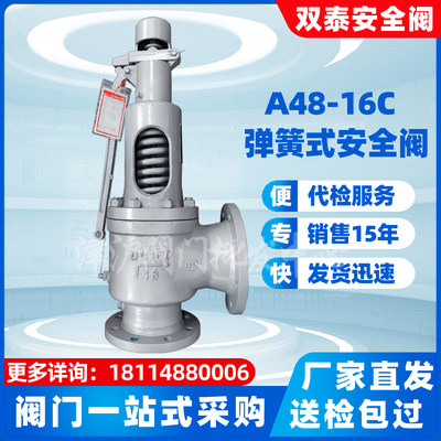 双泰安全阀A48H/Y-16/25/40/64/100C蒸汽阀门弹簧式安全阀DN40/50