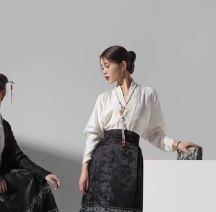 马面裙上衣天丝飞机袖原创暗纹刺绣宋制对襟交领汉服秋冬款日常