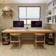 电脑桌家用靠墙游戏长条原木书桌办公电竞学习桌 loft实木双人台式