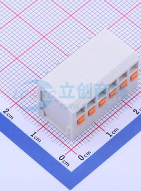 弹簧式接线端子KF239-3.81-6P 插件,P=3.81mm 1x6P 白色