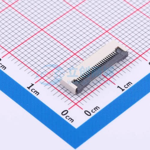 连接器HX 0.5-24PIN XGXJ-H2.0 SMD,P=0.5mm,卧贴 24P 翻盖式 下