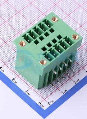 插拔式接线端子DB2ERHM-3.81-2*5P-GN 弯插3.81mm 2x5P 板端/插座