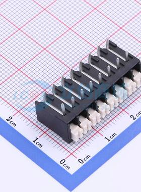 弹簧式接线端子JL212R-35008B01 弯插,P=3.5mm 1x8P 弯插 黑色
