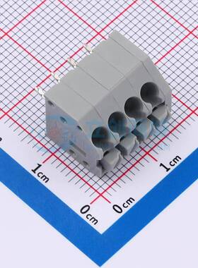 弹簧式接线端子250-104 插件,P=3.5mm 1x4P 灰色