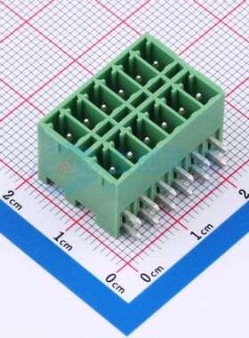 插拔式接线端子DB2ERHB-3.5-2*6P-GN 弯插3.5mm 2x6P 板端/插座-