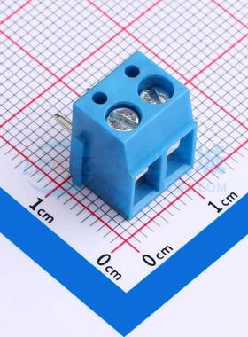 螺钉式接线端子DB300R-5.0-2P-BU-S 插件,P=5mm 1x2P 直插 蓝色