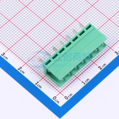 插拔式接线端子MXHT396V-3.96-07P-GN01-Cu-A插件3.96mm 1x7P 板