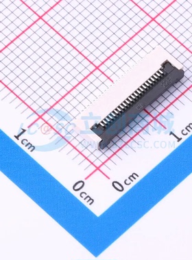 连接器HX0.5-22P XJH2.0 043 SMD,P=0.5mm,卧贴 22P 翻盖式 下接