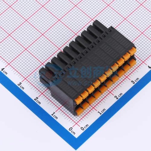 插拔式接线端子MX15EDGKNH-3.5-2*10P-BK01-Cu-A P=3.5mm 2x10P
