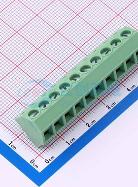 螺钉式接线端子DB127S-5.0-10P-GN-S 插件,P=5mm 1x10P 直插 绿色