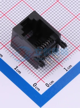 以太网连接器 HX-RJ11 90 5513-1x1 6P6C S弯插 RJ45插座 不带LED