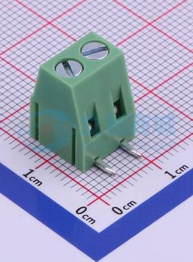 螺钉式接线端子XY128R-A-5.0-2P 弯插,P=5mm 1x2P绿色