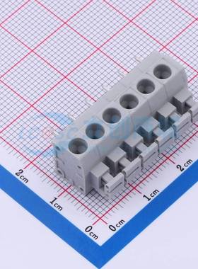 弹簧式接线端子DB260-5.0-6P-GY 插件,P=5mm 1x6P 灰色