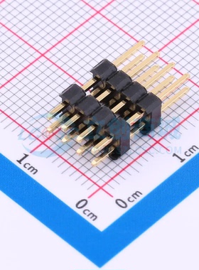 排针 X6522WV-2x04H-C60D30-E80 插件,P=2.54mm 2x4P 方针 原装正