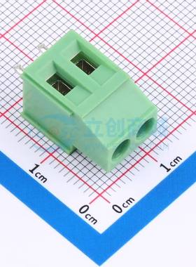 螺钉式接线端子XY129V-B-5.08-2P 插件,P=5.08mm 1x2P 直插 绿色