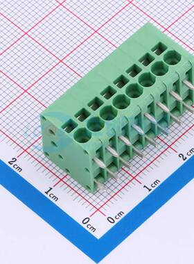 弹簧式接线端子MX205R-3.5-08P-GN01-Cu-A 插件,P=3.5mm 1x8P绿色