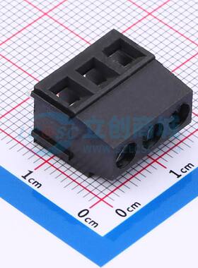 螺钉式接线端子DB128L-5.0-3P-BK-S 插件,P=5mm 1x3P 直插 黑色