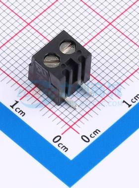 螺钉式接线端子2383945-2 SMD,P=3.81mm 1x2P 立贴 黑色