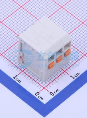 弹簧式接线端子KF239-3.81-3P 插件,P=3.81mm 1x3P 白色