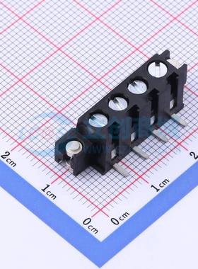 螺钉式接线端子140-A-126-SMD/04-MAG 弯插,P=5mm 1x4P 立贴 黑色
