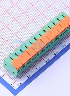 弹簧式接线端子JL142R-50812GA1 弯插,P=5.08mm 1x12P绿色